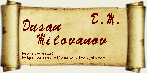 Dušan Milovanov vizit kartica